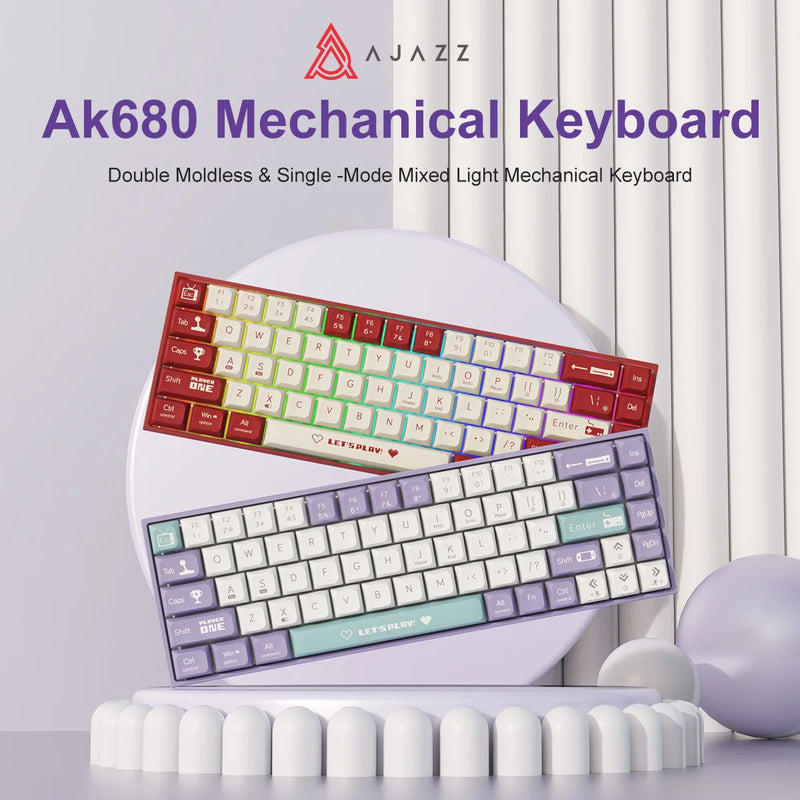 TECLADO AJAZZ AK680 65% Wired Wireless Bluetooth